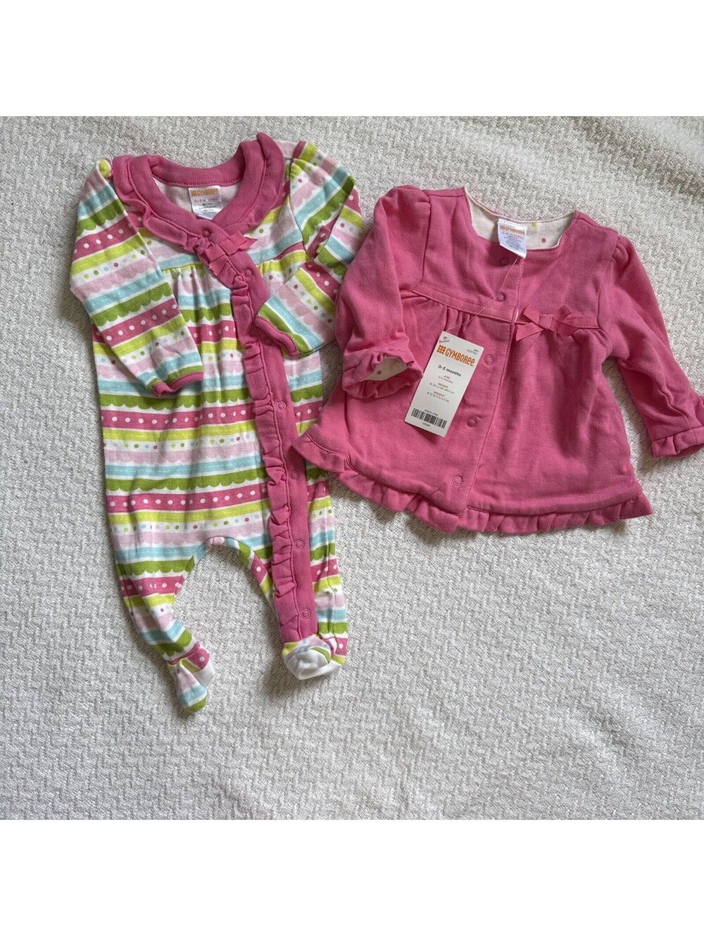 Baby Girl Clothes New Gymboree 0-3 Month Cupcake Footed Gymmies Jacket Outfit